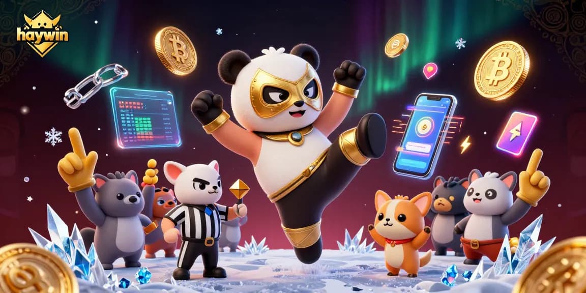 Experience thrilling gameplay with Haywin in a vibrant casino scene featuring engaging characters and crypto-themed elements.