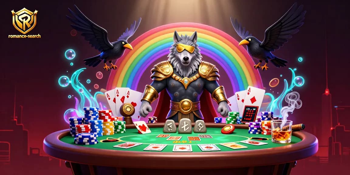 Engage with slots and casino action at romance-search with this vibrant illustration.