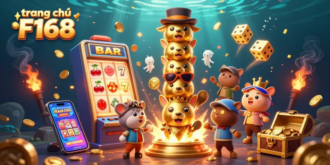 Experience thrilling wins at trang chủ F168 with vibrant slots and casino elements in this dynamic scene.
