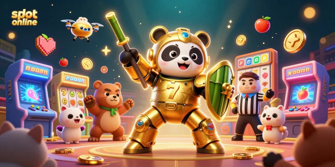 Engage in vibrant gameplay with slot online in this dynamic 3D casino scene featuring exciting characters and symbols.
