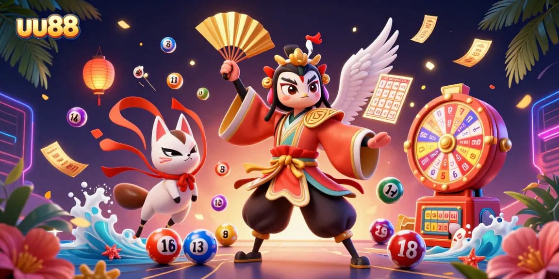 Engage with the dynamic world of uu88's exciting gambling experience featuring colorful lottery elements.
