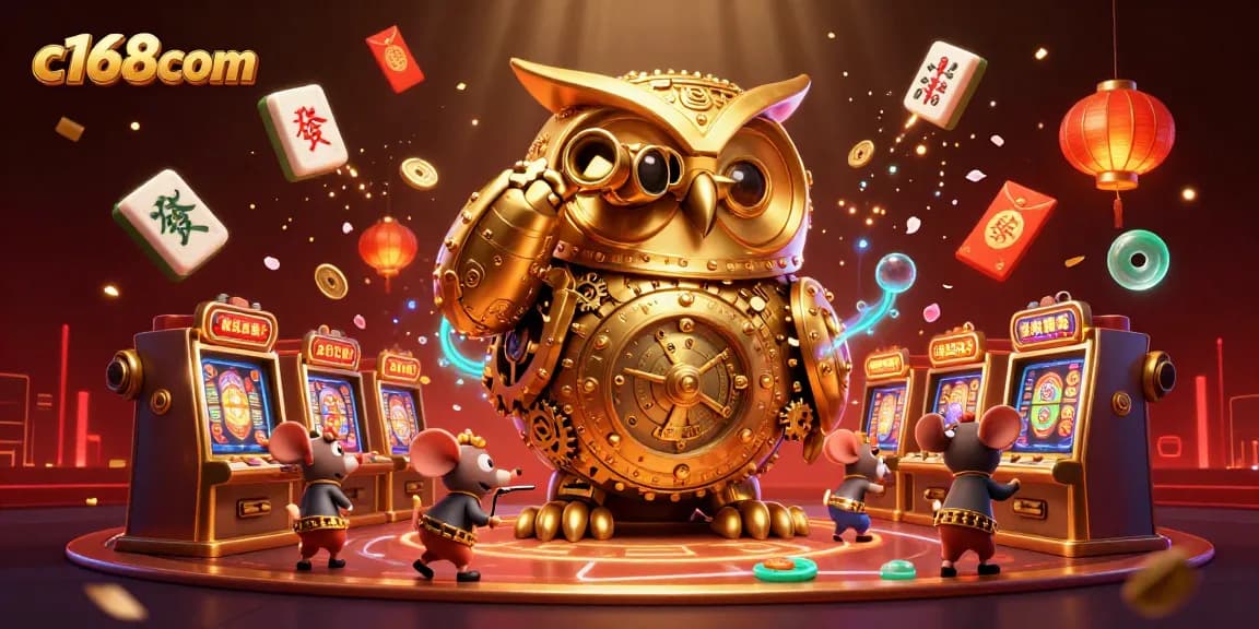 Experience immersive gaming at c168com with a vibrant casino scene featuring whimsical characters and dynamic elements.