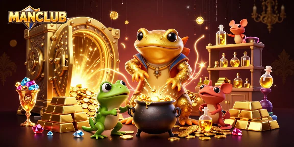 Experience the thrilling games at MANCLUB with rich gold treasures and immersive casino elements.