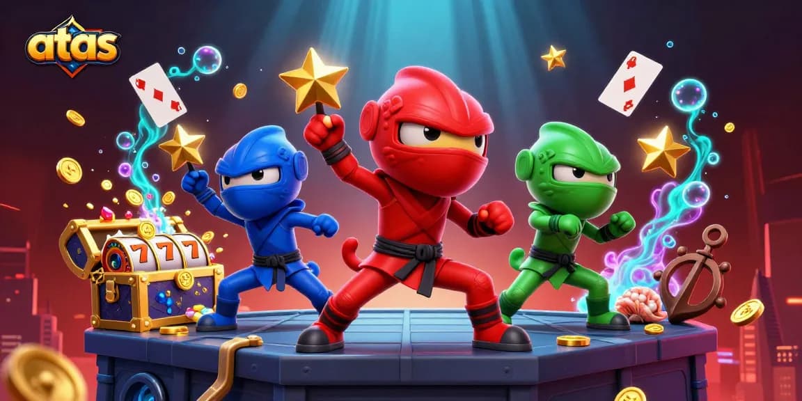 Catch exciting wins at atas casino with vibrant slots, treasures, and playful ninjas in action.
