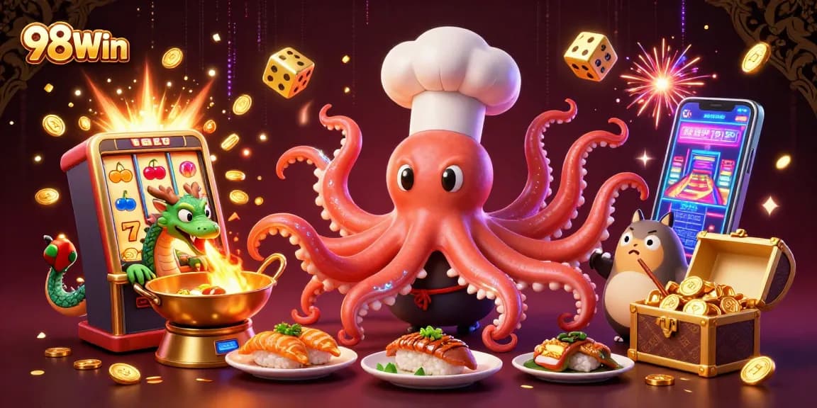 Experience thrilling moments at 98Win with a 3D casino-themed illustration showcasing excitement and winning opportunities.