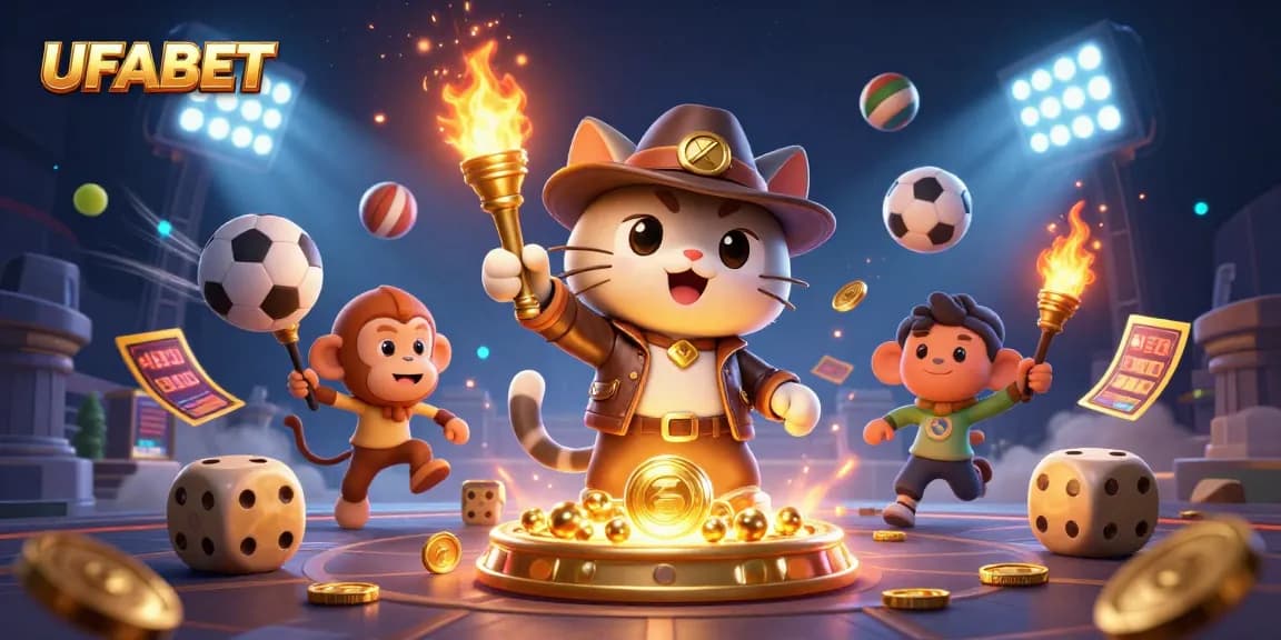 Experience high-stakes gaming excitement with UFABET's thrilling casino atmosphere and vibrant characters.