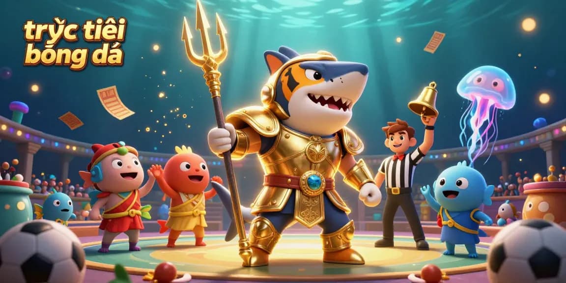 Experience trực tiếp bóng đá with a vibrant underwater sports betting scene featuring animated assets.