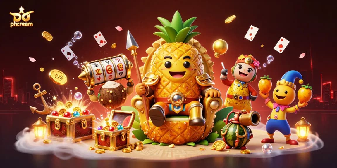 Experience thrilling gameplay at PHDREAM, featuring a vibrant illustration of a casino-themed scene with characters and elements.