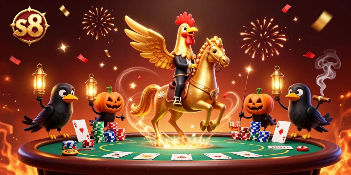 Win big with s8's thrilling casino experience featuring vibrant 3D characters and poker elements.