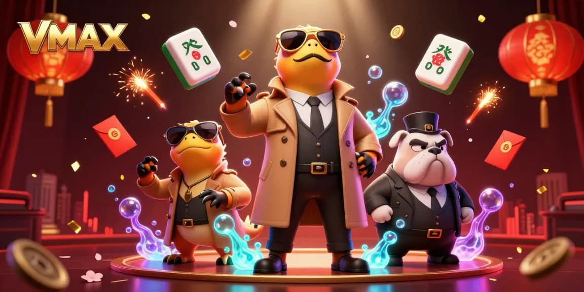 VMAX players gather to win big at a vibrant online casino, featuring thrilling games and red envelopes aplenty.