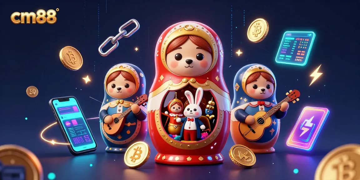 Experience the excitement at cm88 with joyful casino characters, colorful coins, and vibrant gaming visuals.