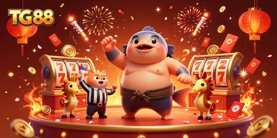 Engage in exciting gambling with TG 88 as a fugu costumed in gaming-themed elements and celebratory visuals.