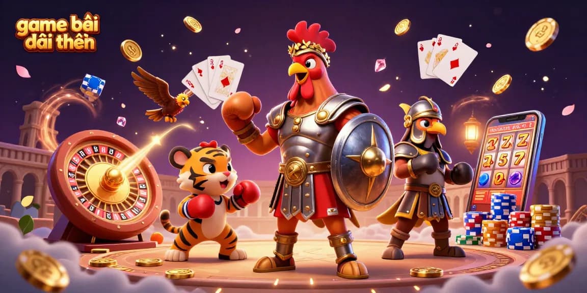 Experience game bài đổi thưởng in a dynamic casino scene with vibrant characters and elements.