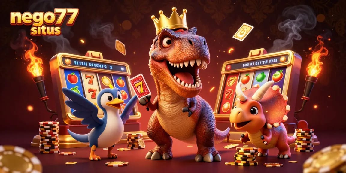 Play slots and win at nego77 situs with unique characters and vibrant casino elements.