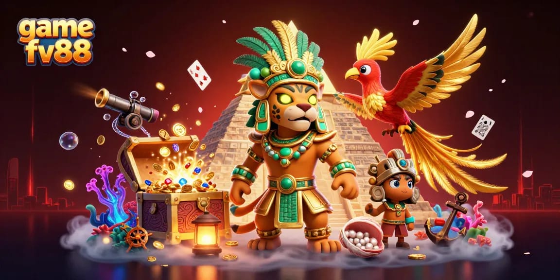 Experience thrilling action with game fv88 as a Mayan priest reveals treasures and gaming excitement.
