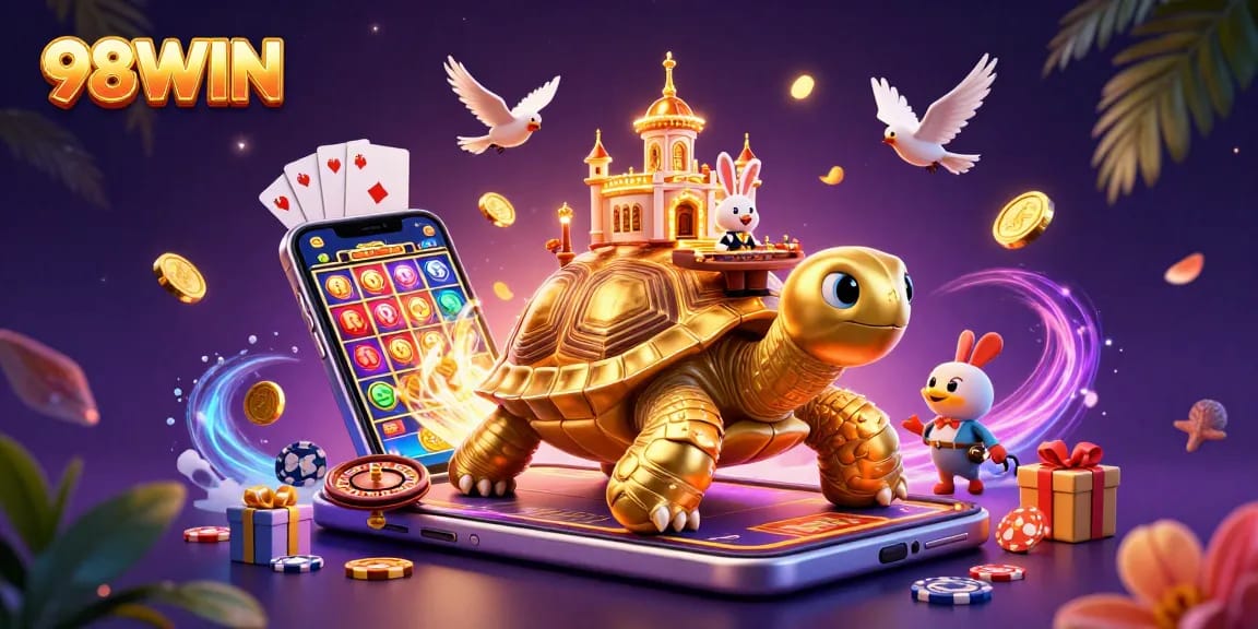Experience thrilling gameplay with 98WIN as a golden tortoise casino comes alive.
