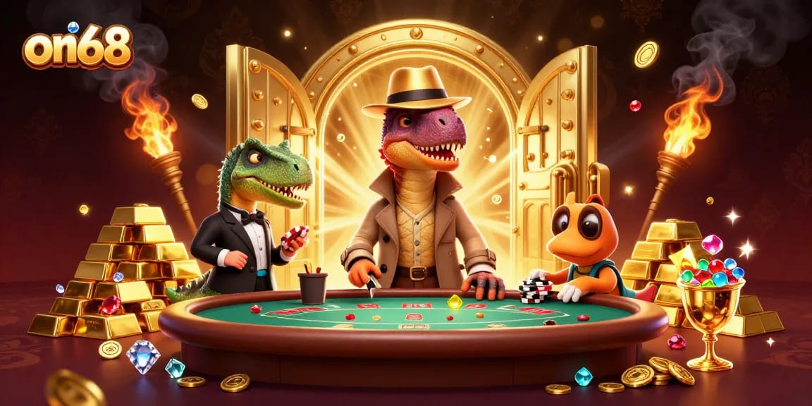 Experience thrilling gaming at on68 with casino action featuring dinosaurs and treasures.