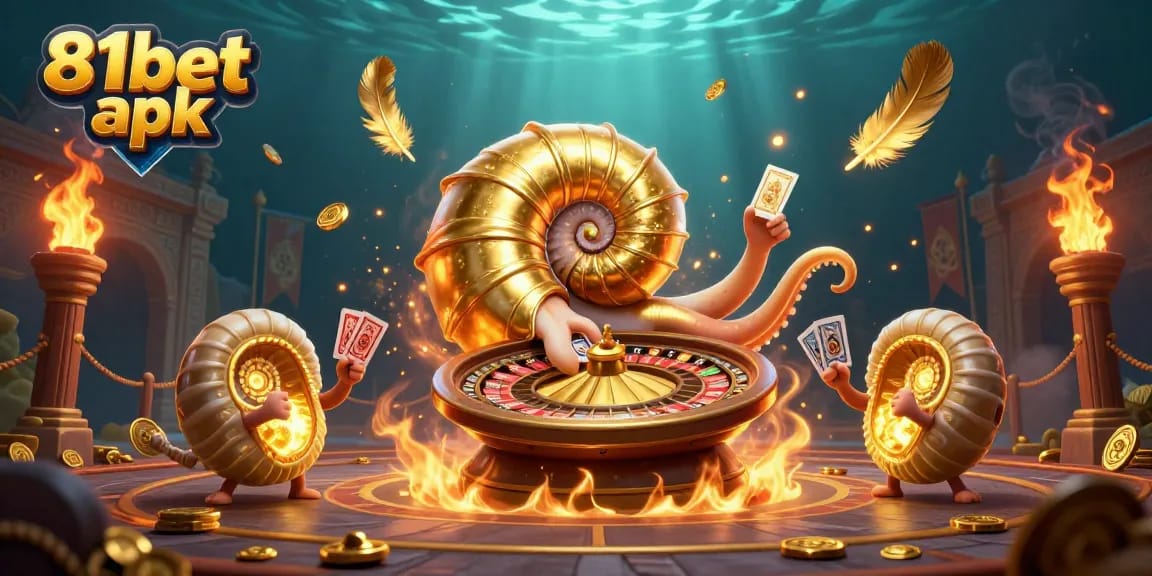 Engage in thrilling gameplay with the 81bet apk, featuring a nautilus roulette wheel and glowing companions.