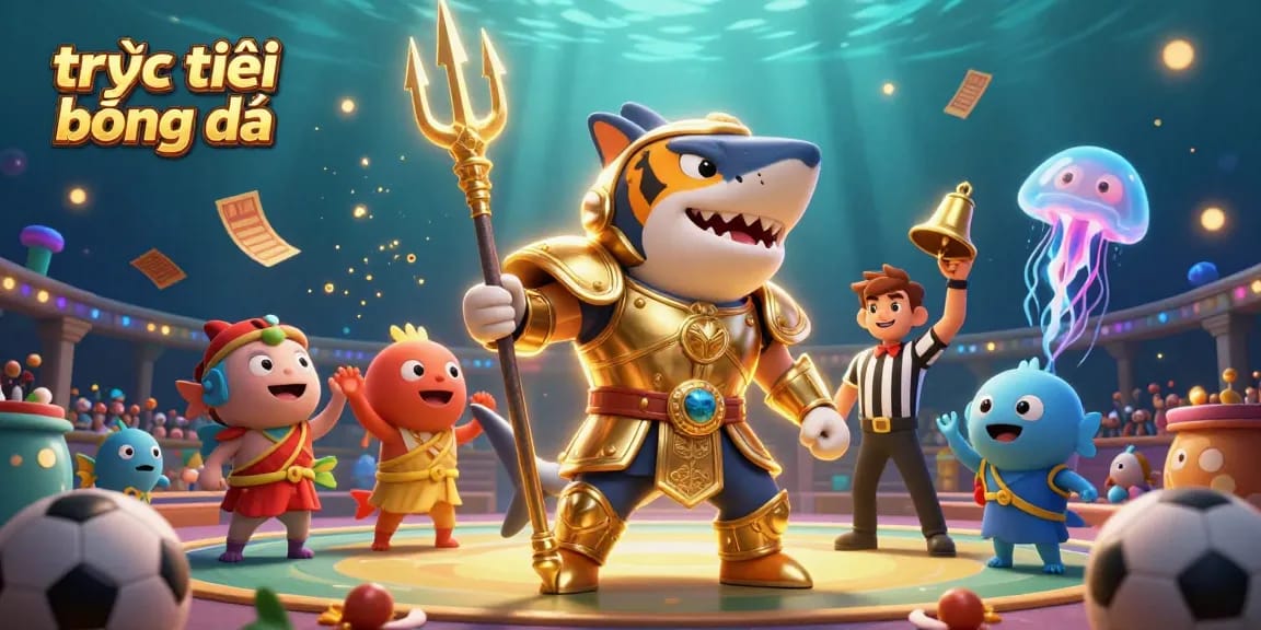 Experience trực tiếp bóng đá with a vibrant underwater sports betting scene featuring animated assets.