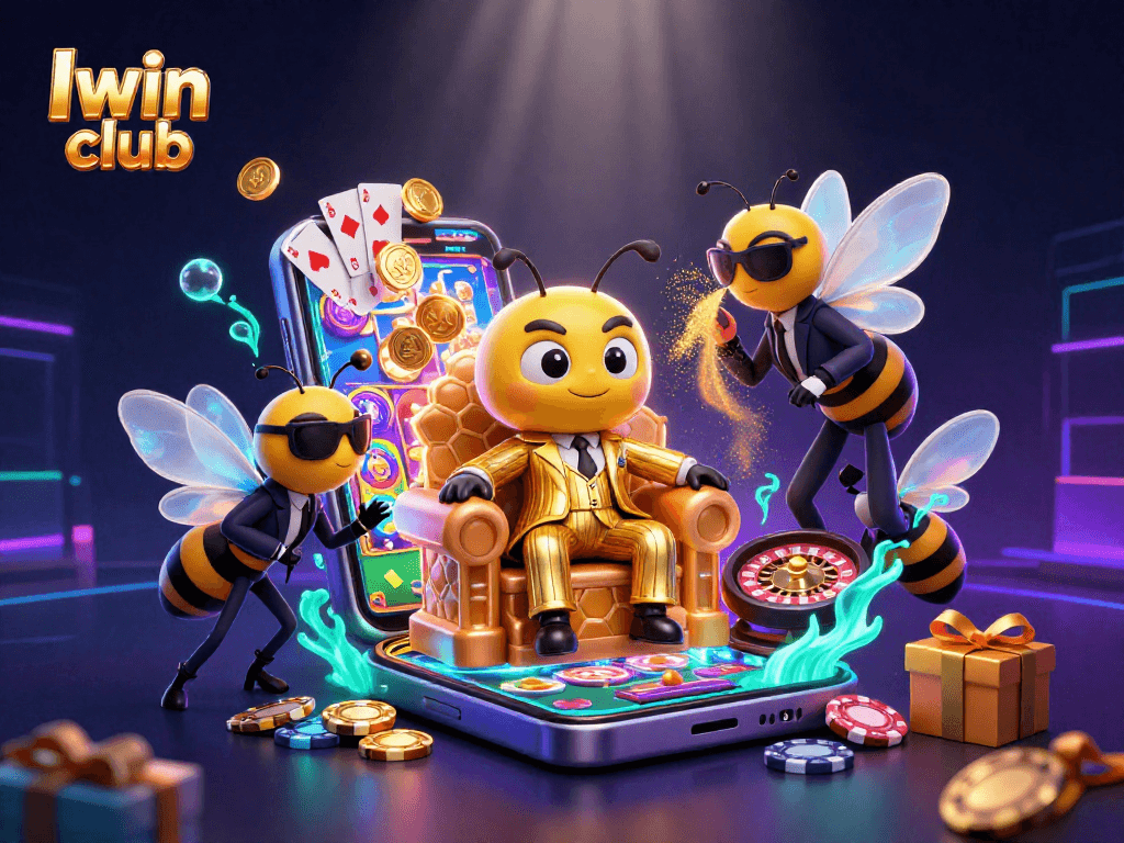 Take a chance with Iwin club as the bumblebee mob boss orchestrates a thrilling slot game showdown.