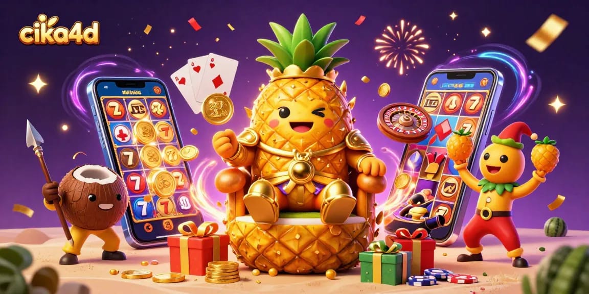 Experience thrilling gameplay at cika4d, featuring a vibrant casino scene with action-packed slot games.