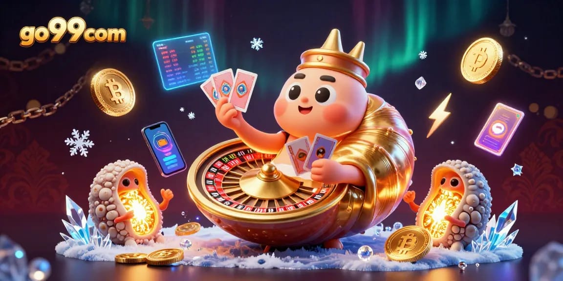 Join the action at go99com with an ancient nautilus roulette wheel surrounded by crypto elements.