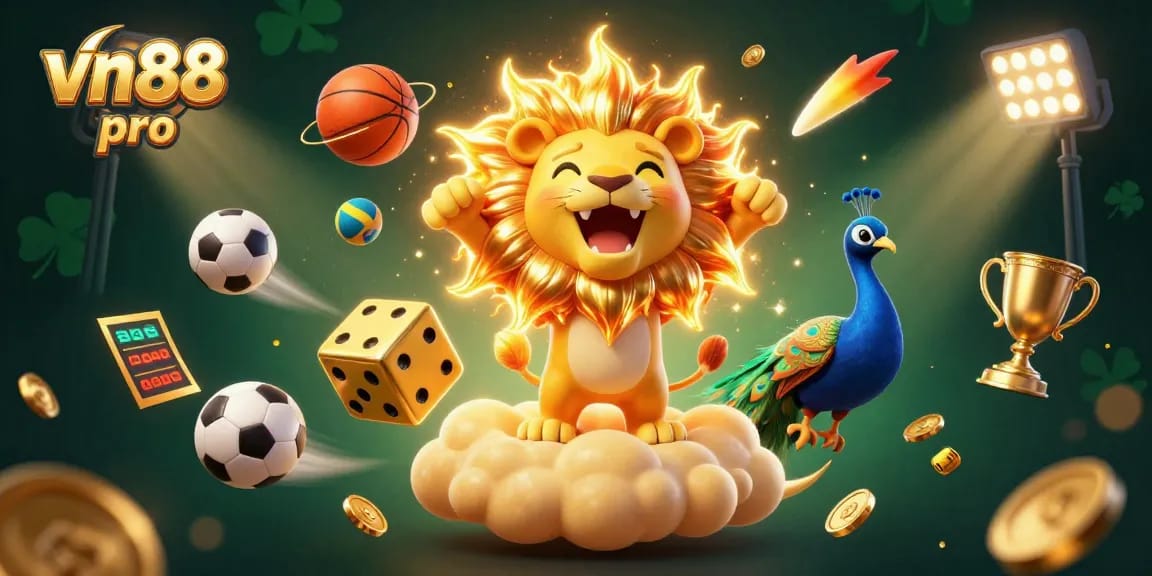 Engage with vn88 pro at this vibrant casino scene featuring animated characters and dynamic sports elements.
