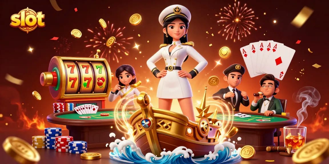 Engage with exciting slot games featuring rich symbols and jackpots in vibrant casino art.