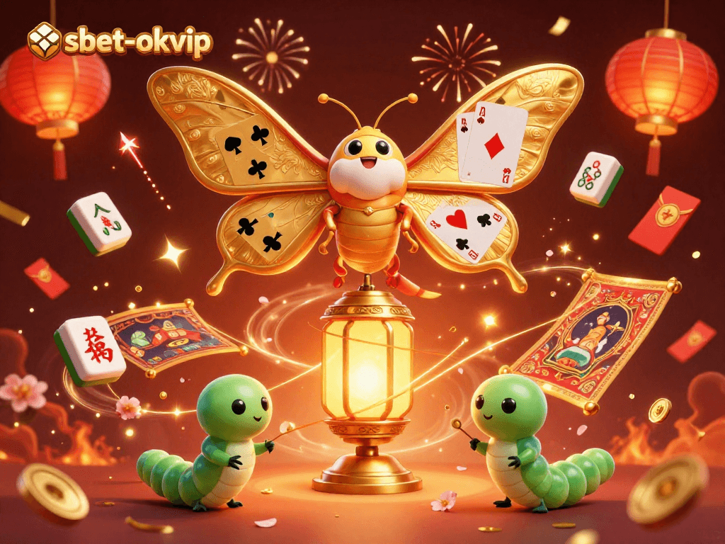 Experience thrilling casino magic with shbet-okvip, featuring a vibrant 3D illustration of an atlas moth and casino elements.