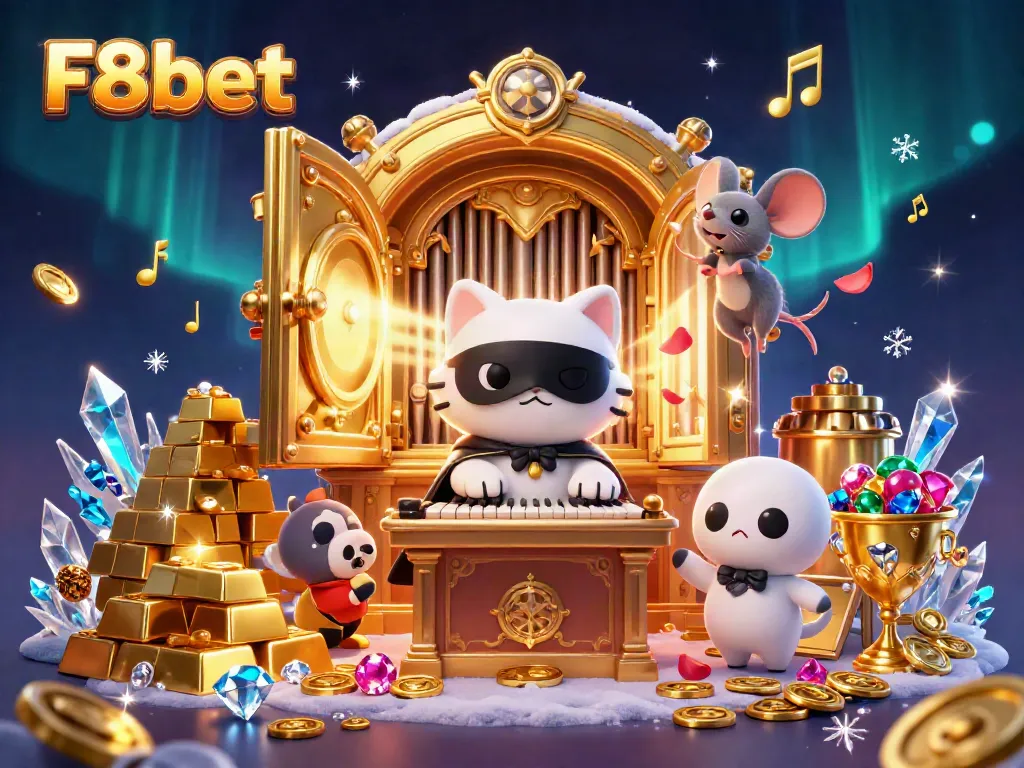 Experience thrilling wins with F8bet at a vibrant, ornate casino scene.