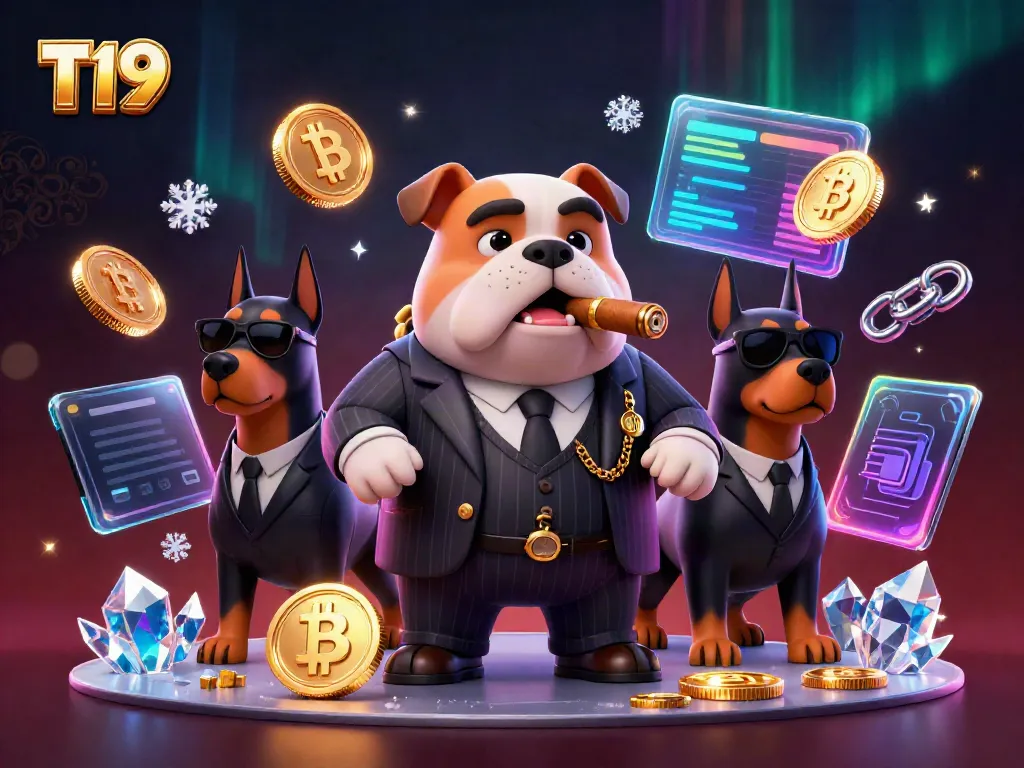 Experience the vibrant T19 casino world with a mafia boss and bodyguards in an exciting atmosphere.