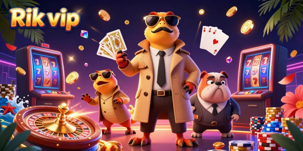 Experience thrilling gameplay at Rik vip with an exciting casino scene featuring dynamic elements and fun characters.