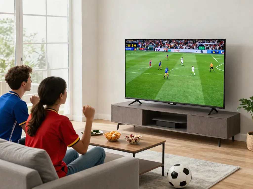 Fans enjoying football streaming on Gavangtv in a vibrant living room.