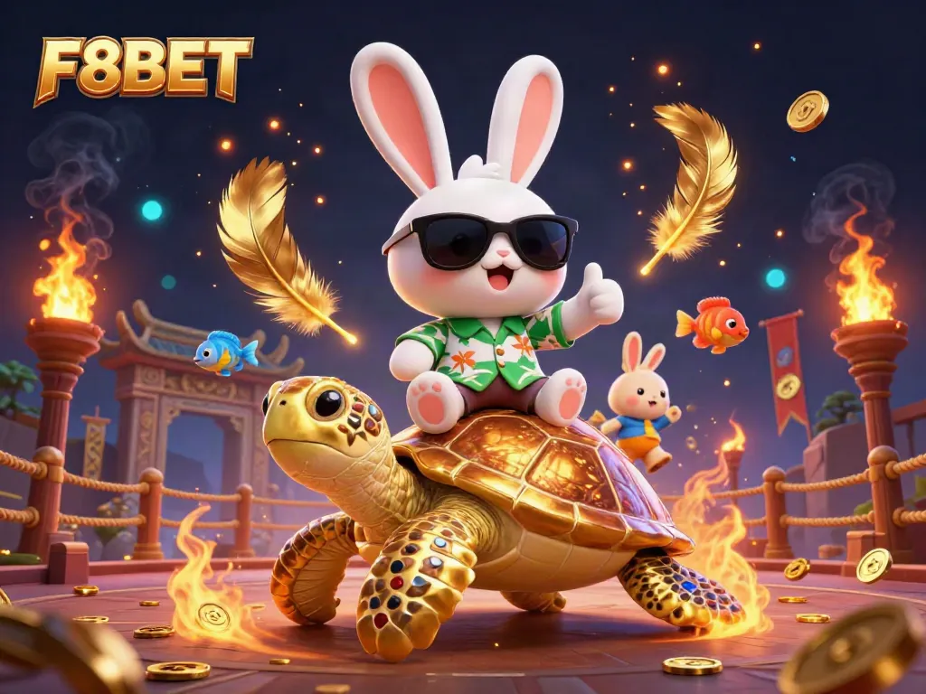 Engage with F8BET's vibrant casino adventure with lively characters and exciting game elements.