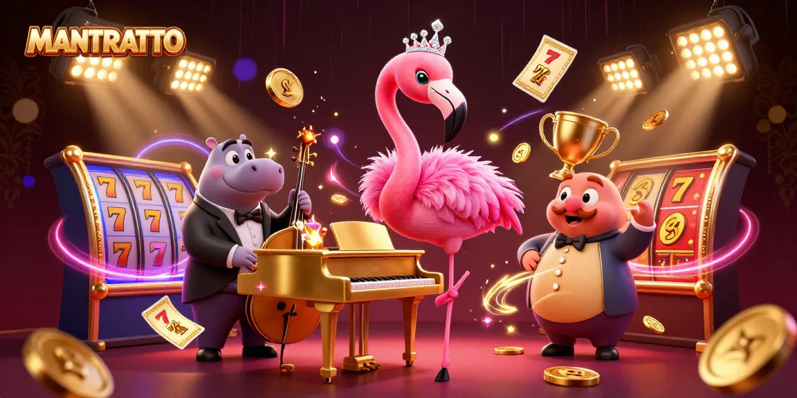 Experience the excitement with MANTRATOTO's vibrant casino atmosphere featuring lively characters and dynamic gaming elements.