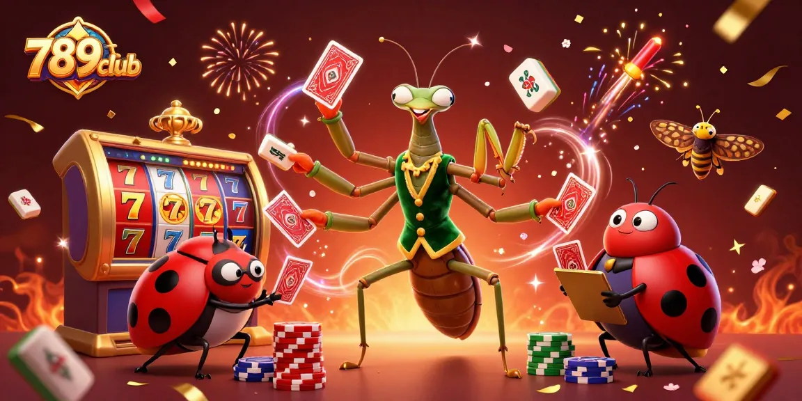 Experience the excitement of 789club with a lively 3D casino scene featuring colorful slot reels and energetic characters.