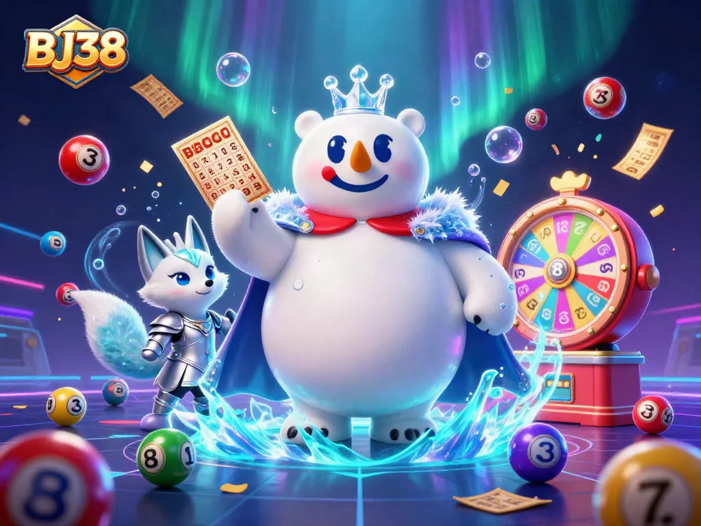 Engage with BJ38's vibrant gaming world of lotteries and excitement featuring animated scenes and remarkable prizes
