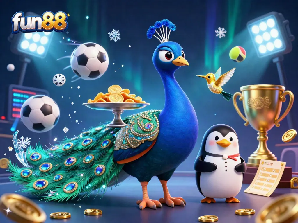 Experience fun88 excitement with dynamic gambling elements and colorful characters in a vibrant casino setting.