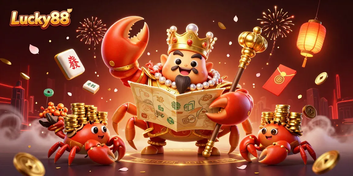 Experience winning thrills at Lucky88 with vibrant symbols and elegant design in dynamic casino illustration.
