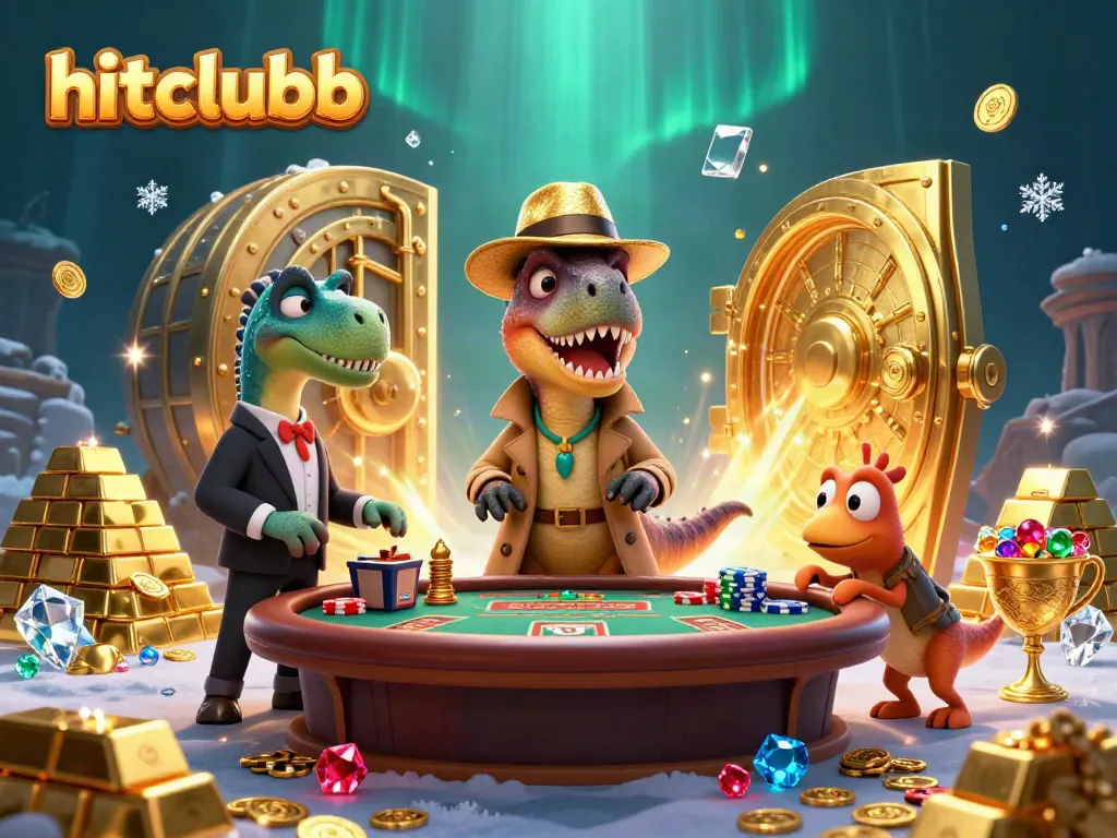 Experience the thrill of hitclubb with a cartoon velociraptor counting cards at blackjack