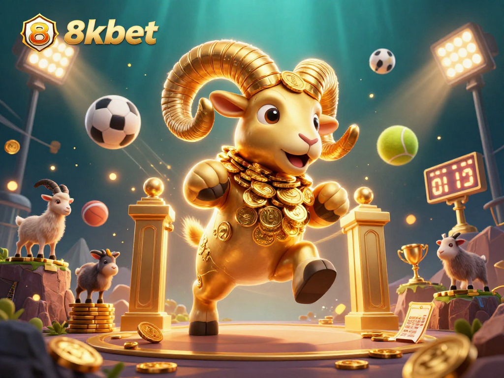 Experience thrilling gameplay with 8xbet's dynamic 3D casino scene featuring a golden ram.