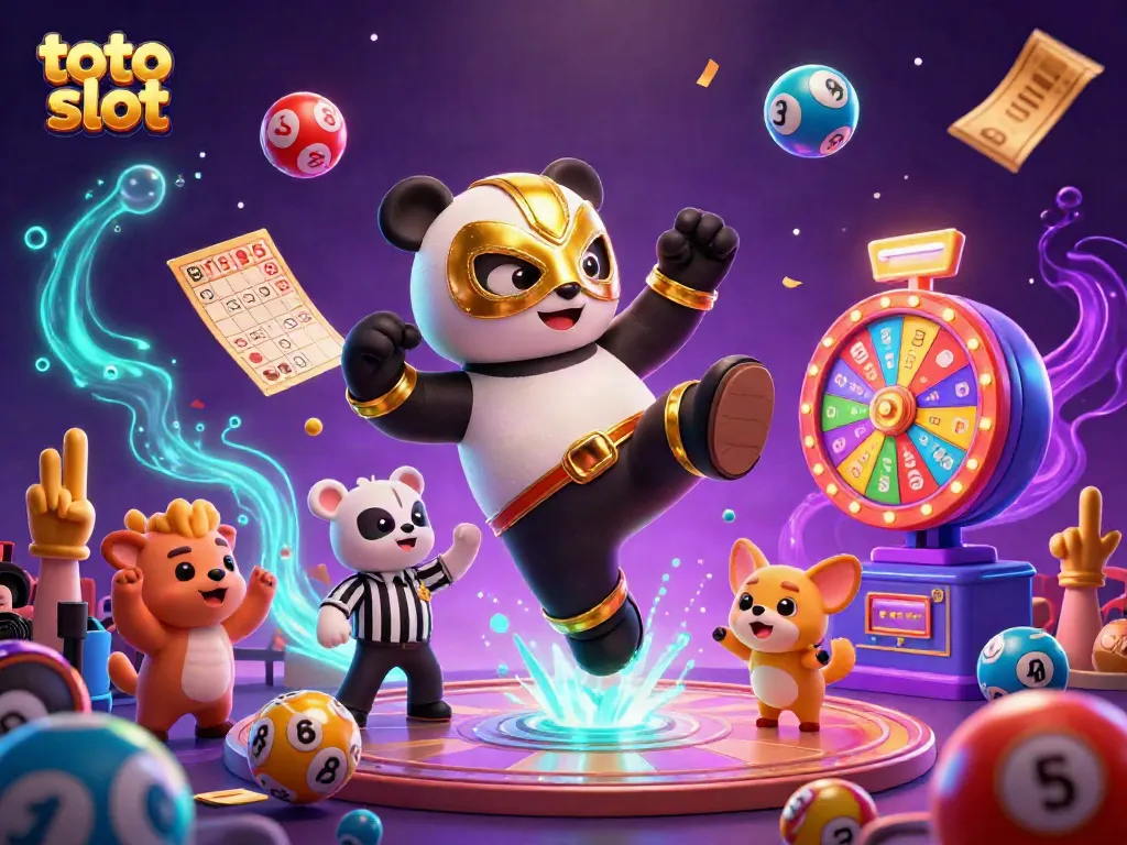 Engage with the exciting world of toto slot through this vibrant digital illustration featuring a dynamic scene of playful gambling elements.