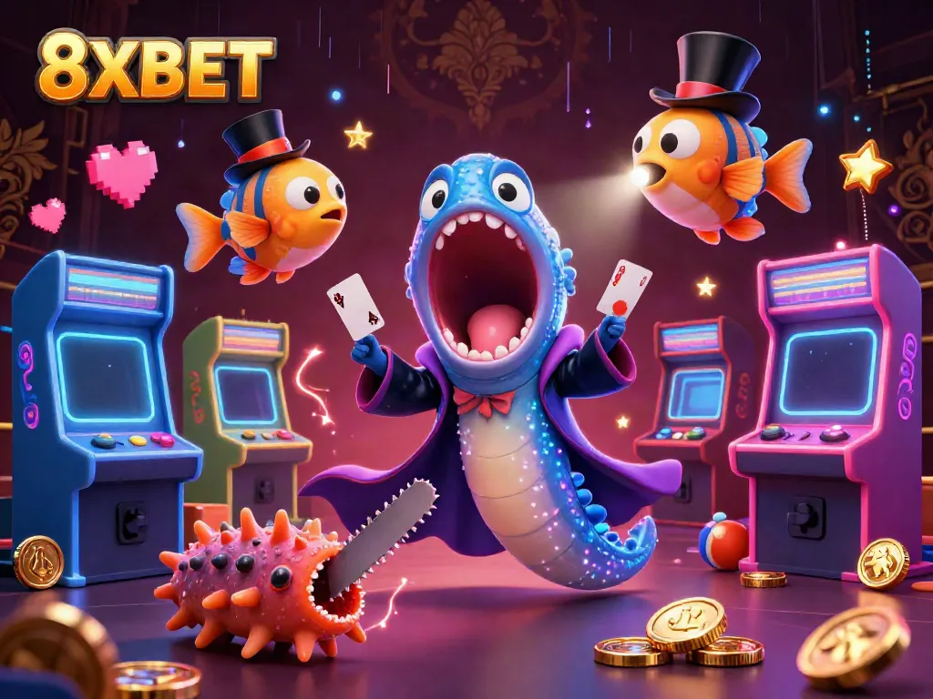 Engage with exciting casino adventures at 8XBET, featuring thrilling card tricks and vibrant gaming elements.