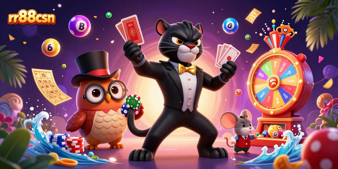 Engage in thrilling gameplay at rr88csn with vibrant lottery elements and animated characters.