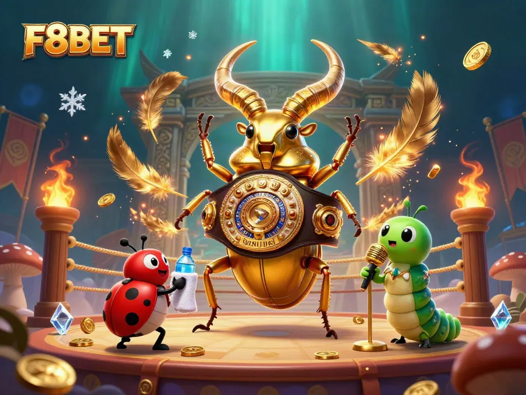 Engage with F8BET's vibrant casino experience featuring unique characters in a dynamic setting.