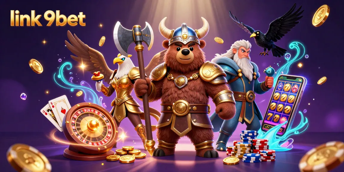 Experience thrilling wins at link 9bet with exciting casino elements in a vibrant 3D scene.