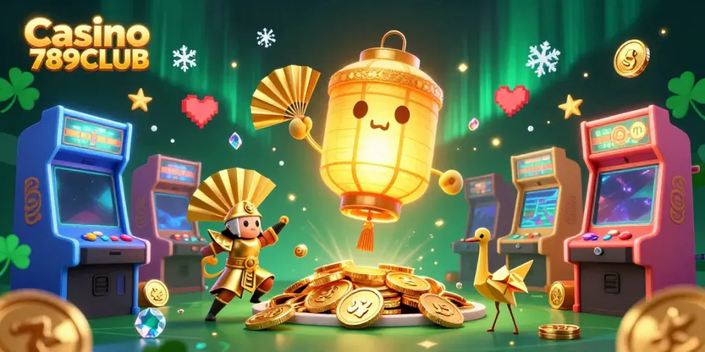Experience the excitement of Casino 789CLUB with vibrant characters and gaming elements in a captivating casino scene.