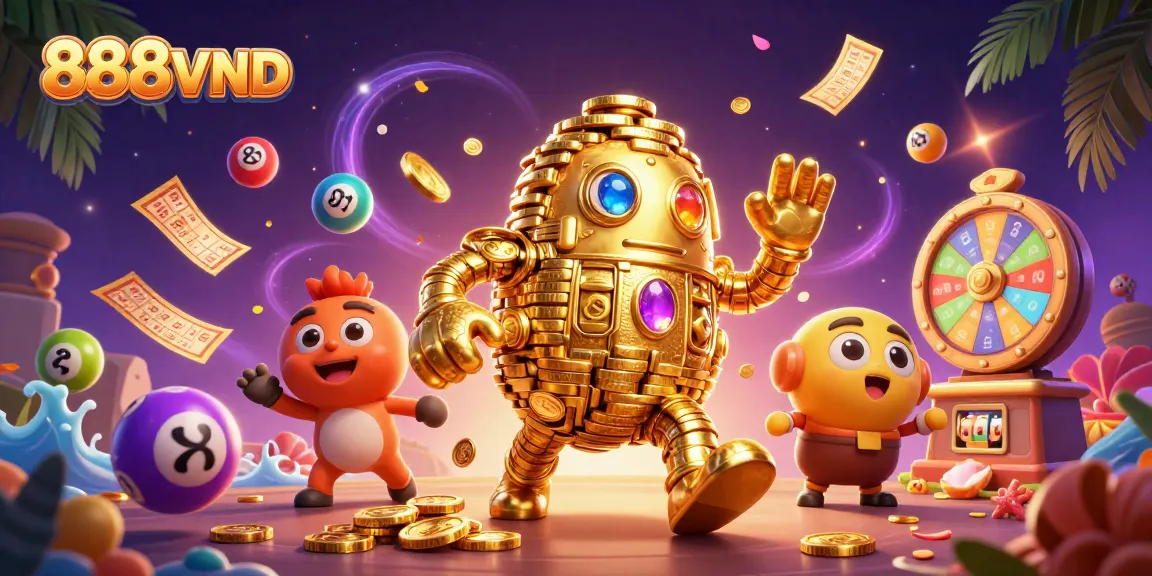 Engage with 888VND's vibrant 3D digital casino extravaganza filled with dynamic lottery elements.