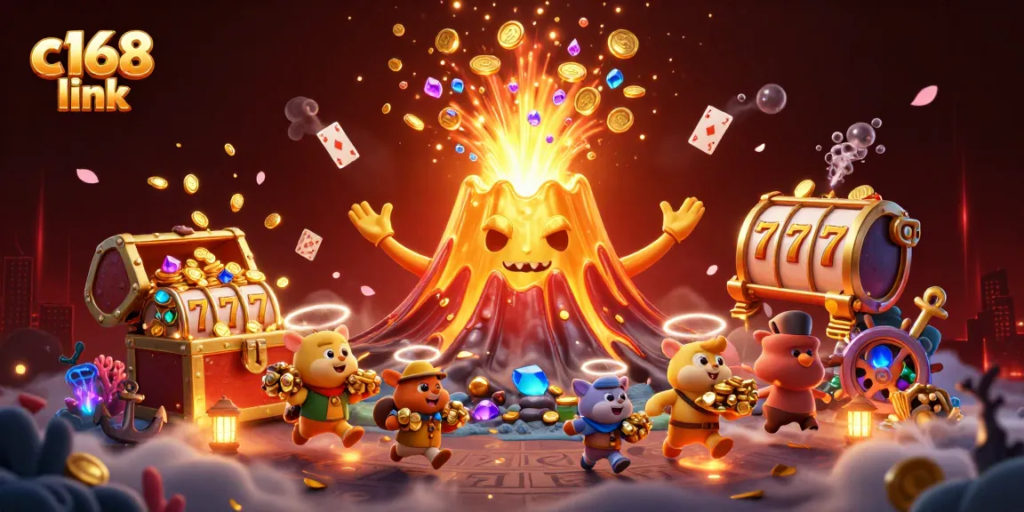 Experience the excitement of winning with the c168 link in this vibrant casino scene filled with treasures.