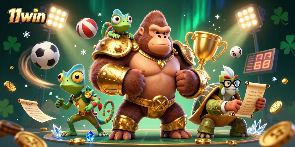 Experience thrilling victories with 11win in a vibrant casino scene featuring iconic characters and dynamic game elements.